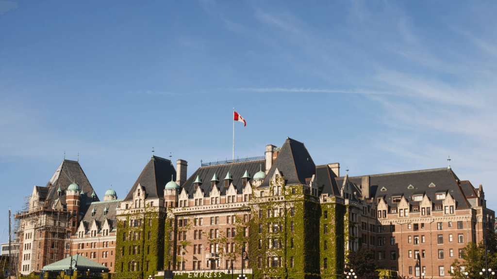 A classic old hotel in Victoria, British Columbia, Canada